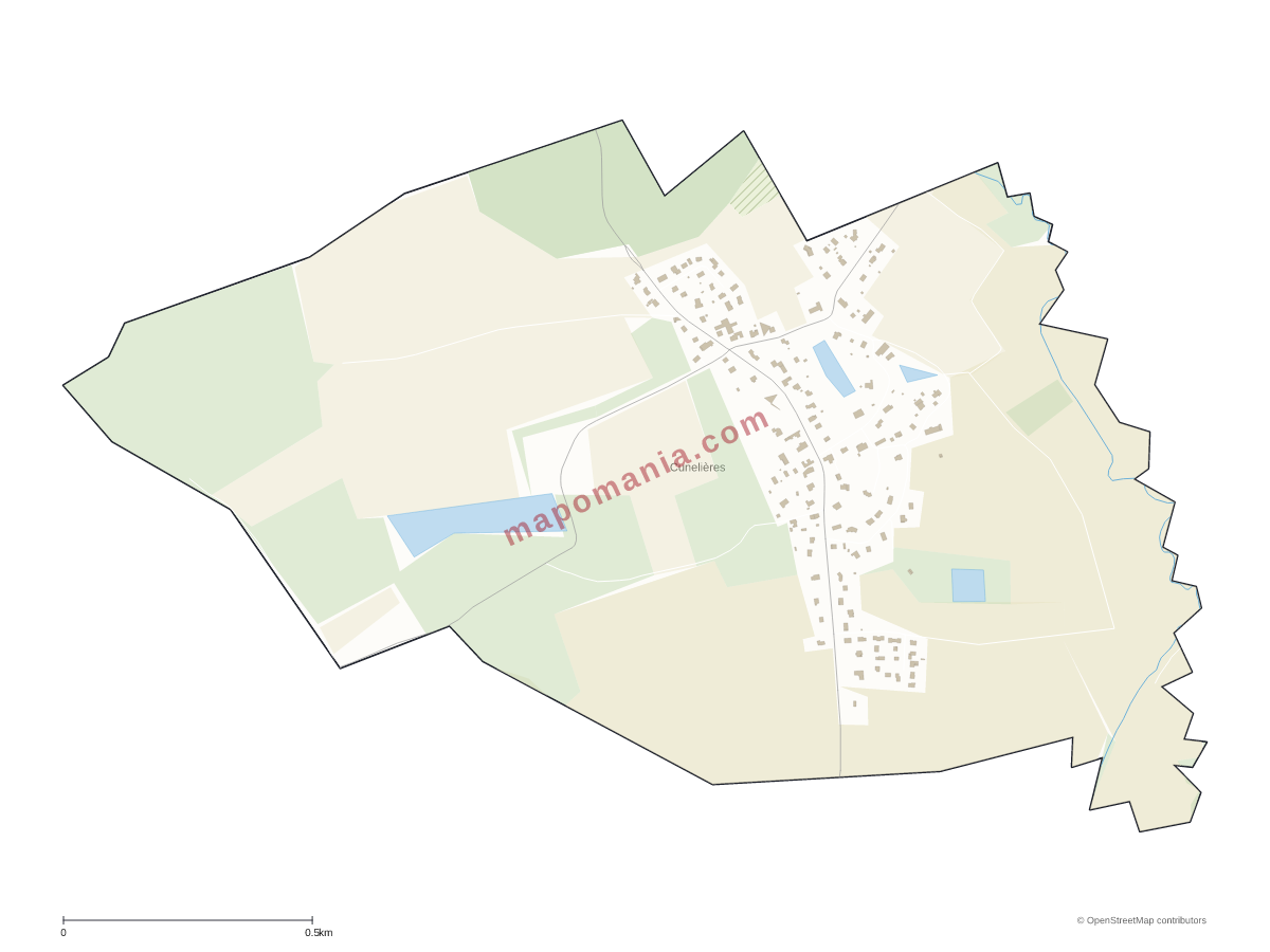 Carte de Cunelières à personnaliser