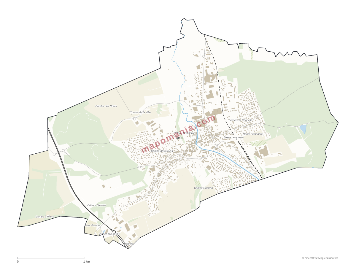 Carte de Delle à personnaliser