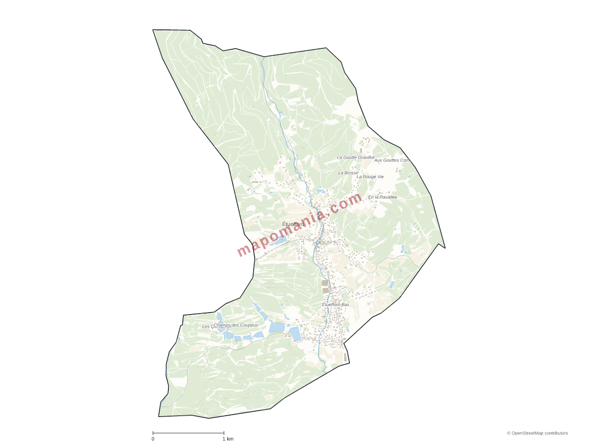 Carte de Étueffont à personnaliser