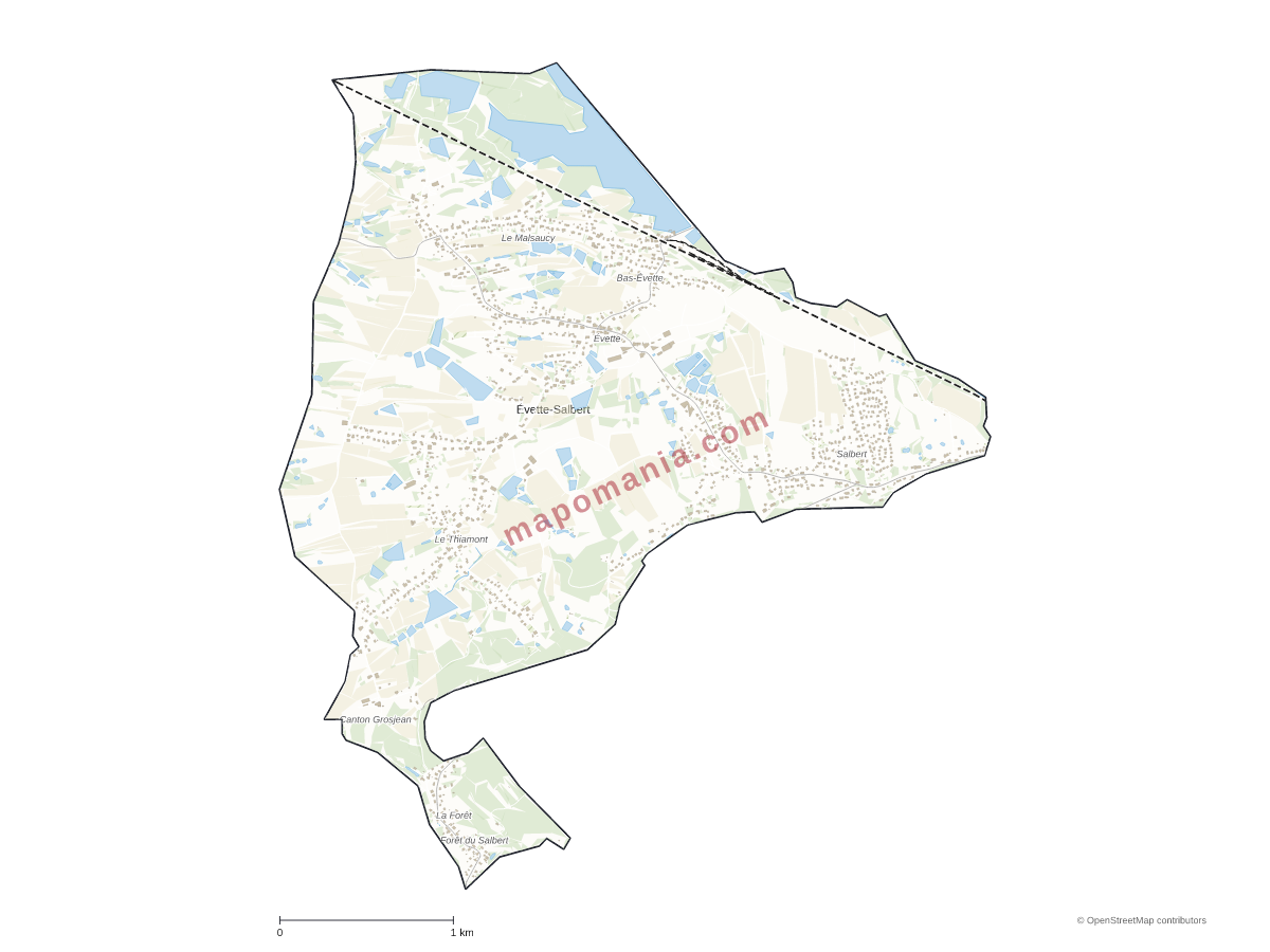 Carte de Évette-Salbert à personnaliser