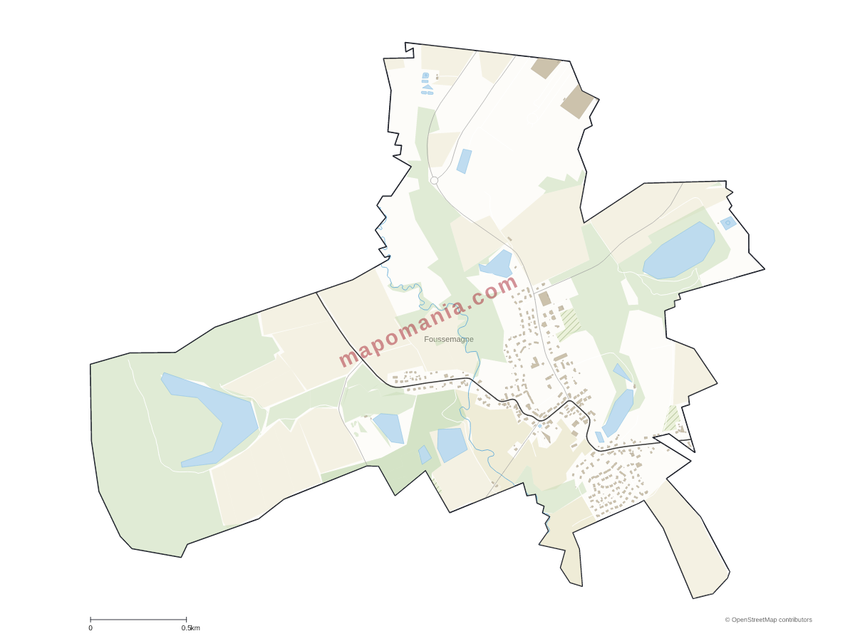 Carte de Foussemagne à personnaliser