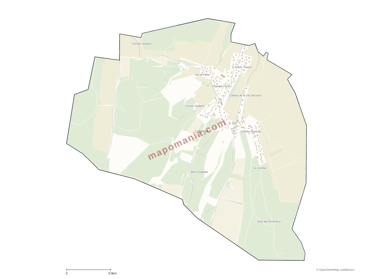 Carte de Lebetain à personnaliser