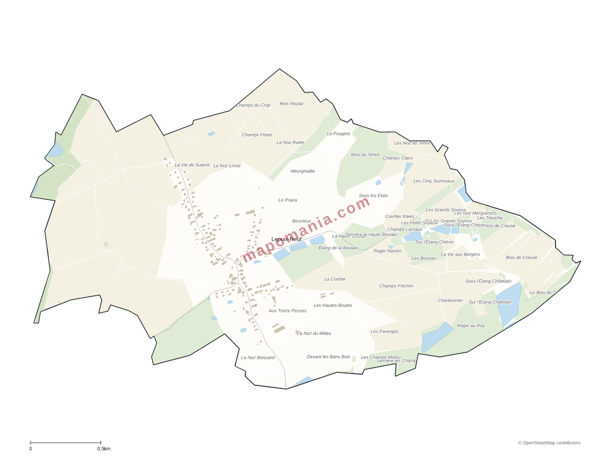 Carte de Lepuix-Neuf à personnaliser