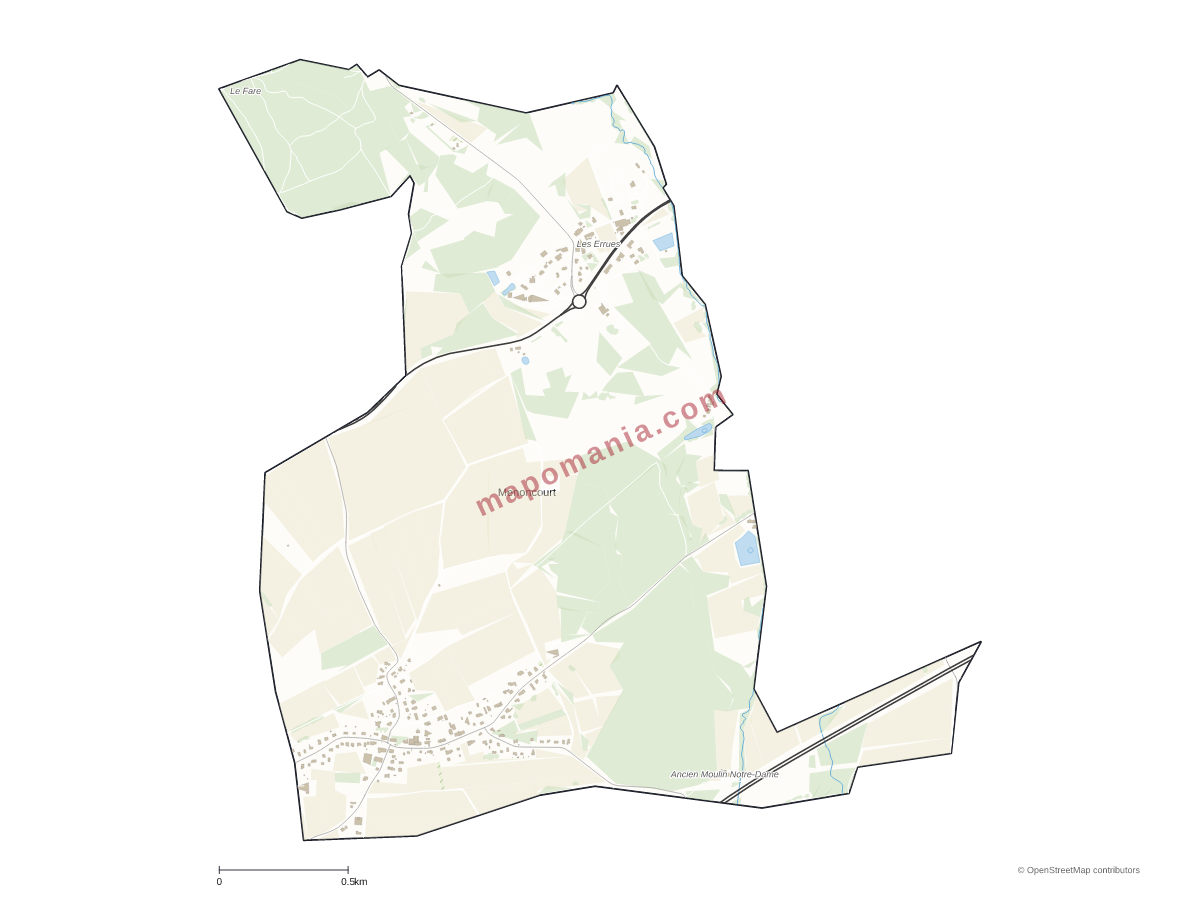 Carte de Menoncourt à personnaliser