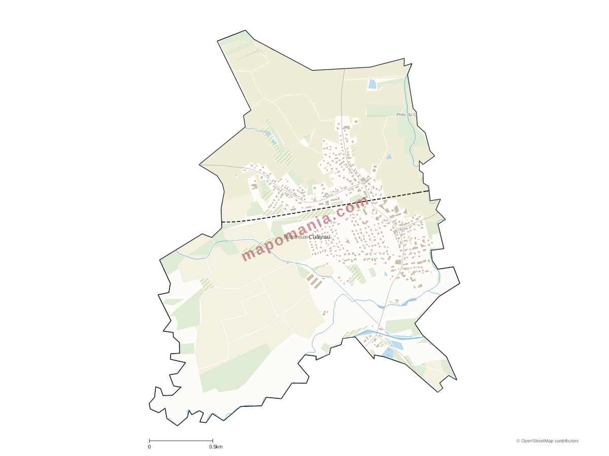 Carte de Montreux-Château à personnaliser