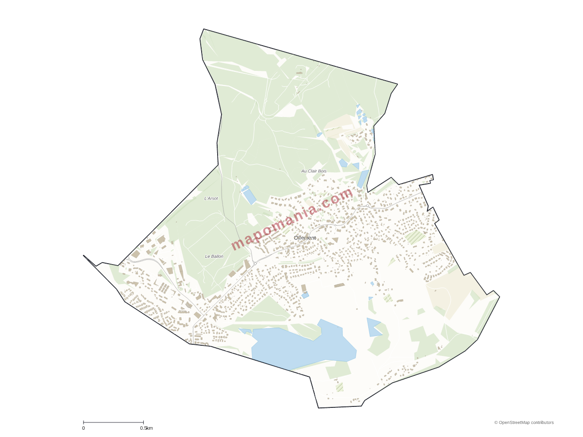 Carte de Offemont à personnaliser