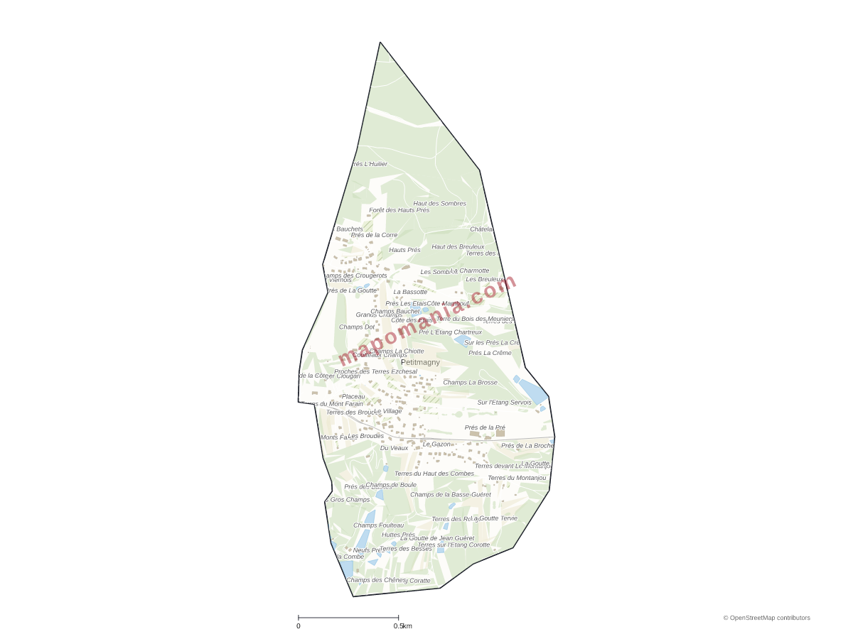 Carte de Petitmagny à personnaliser
