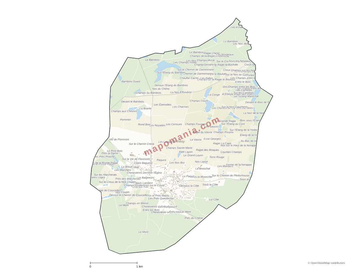 Carte de Réchésy à personnaliser