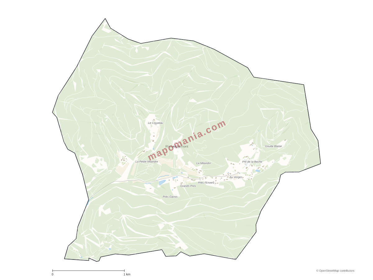 Carte de Riervescemont à personnaliser