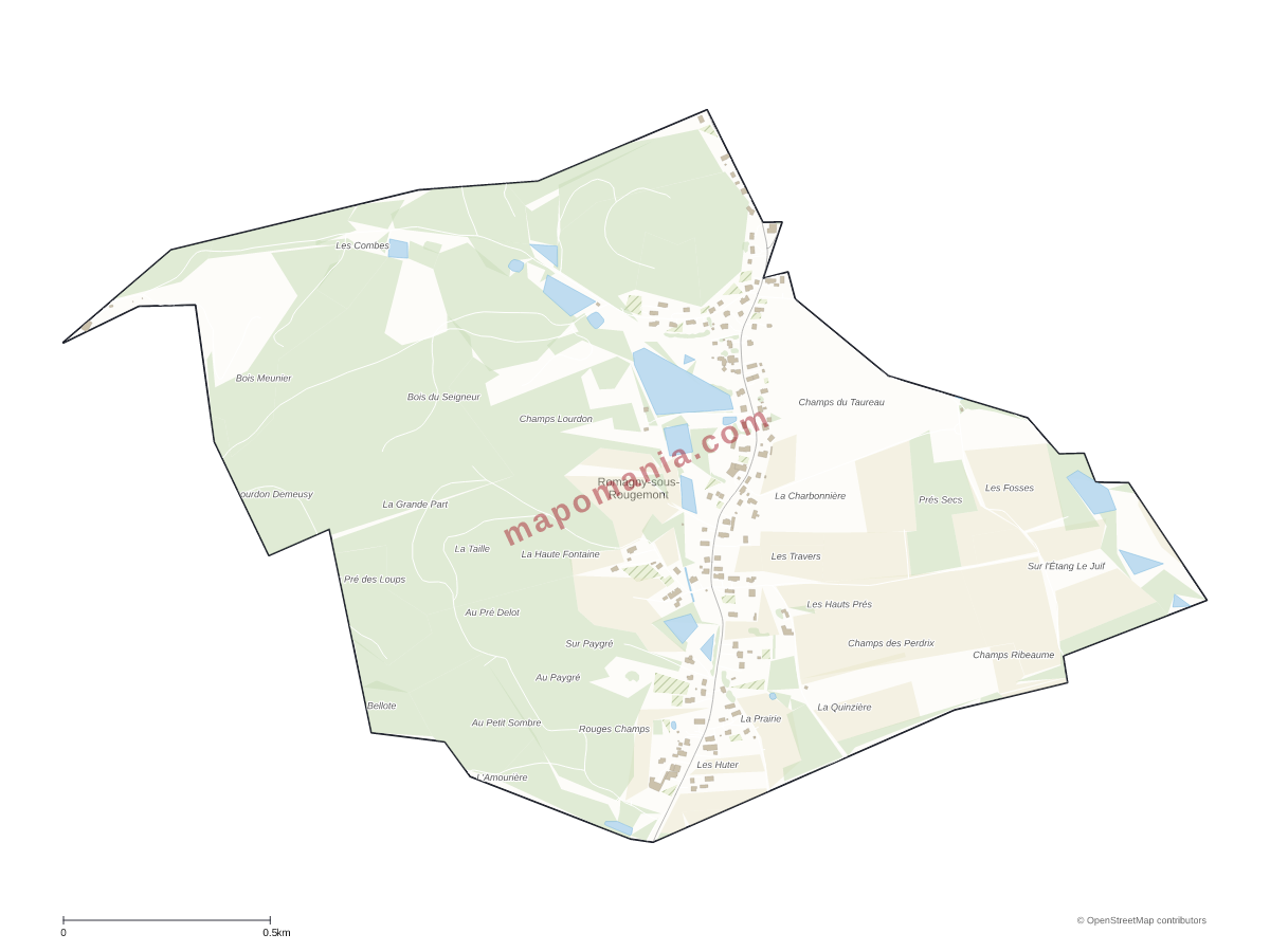 Carte de Romagny-sous-Rougemont à personnaliser