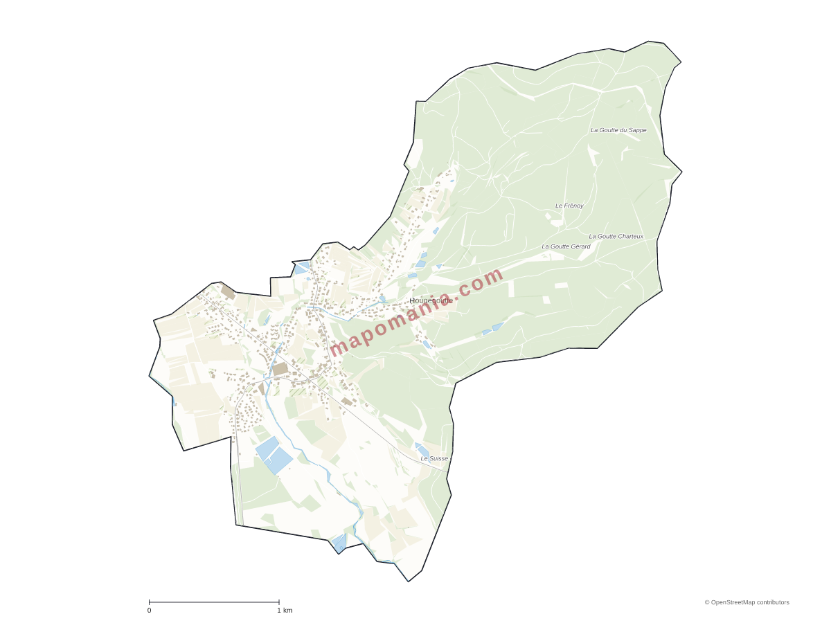 Carte de Rougegoutte à personnaliser