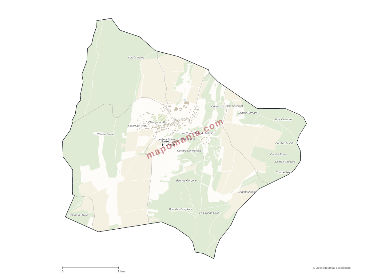 Carte de Saint-Dizier-l'Évêque à personnaliser