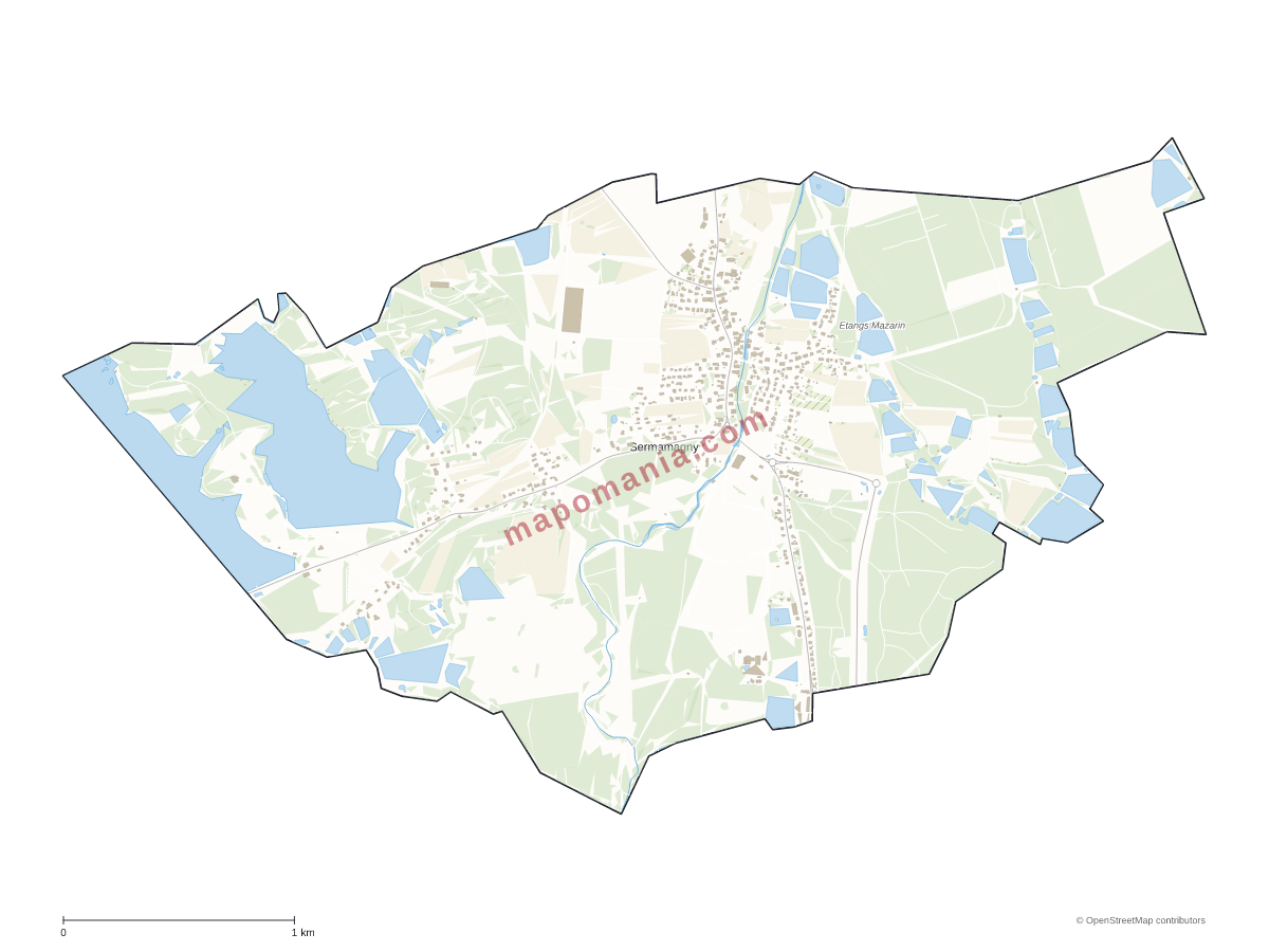 Carte de Sermamagny à personnaliser