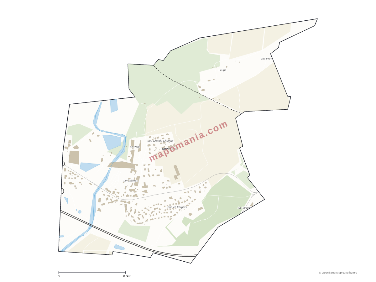 Carte de Sevenans à personnaliser
