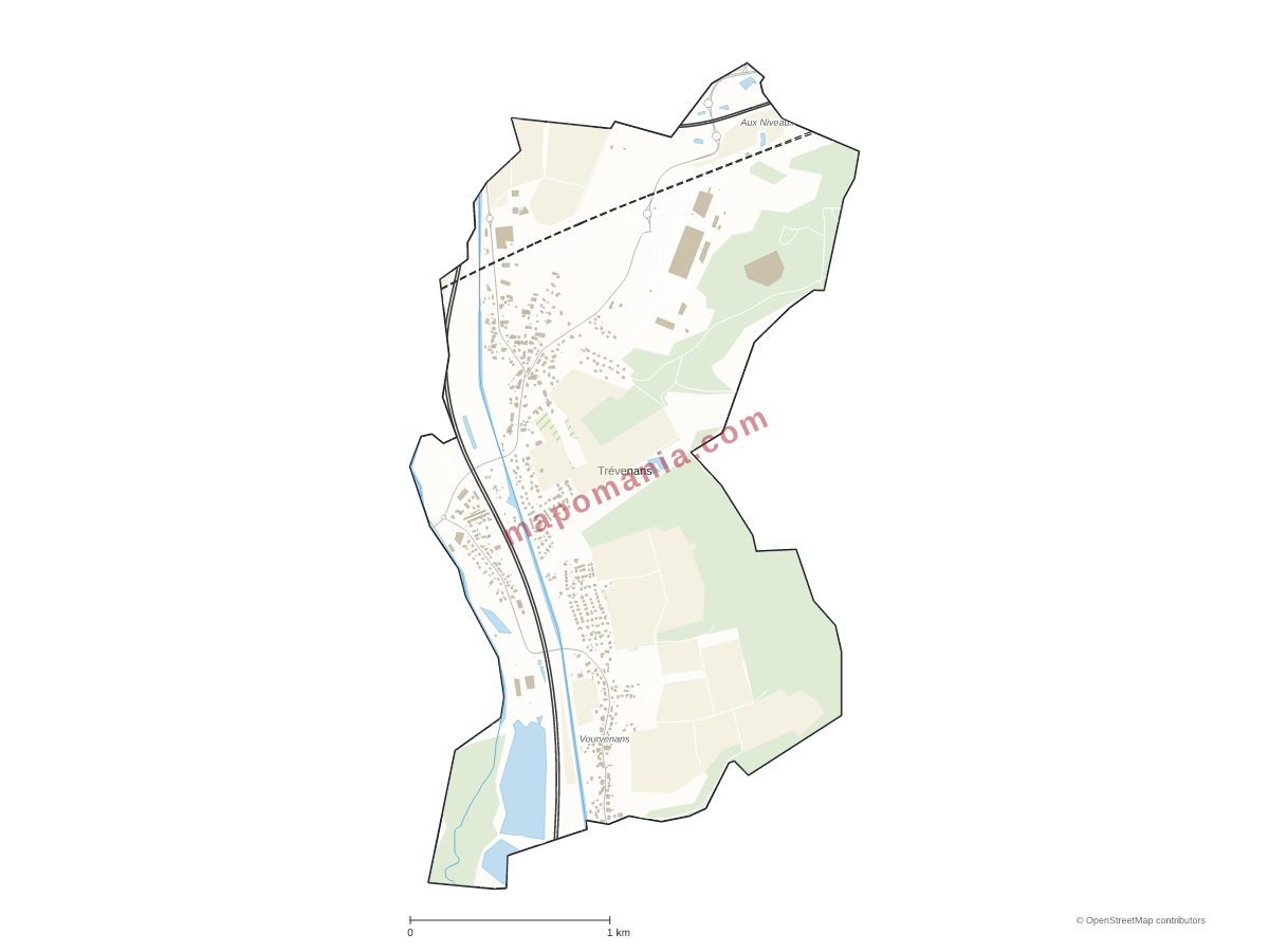 Carte de Trévenans à personnaliser