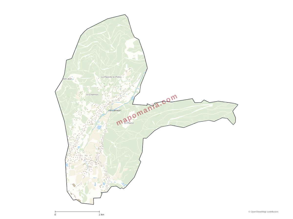 Carte de Vescemont à personnaliser