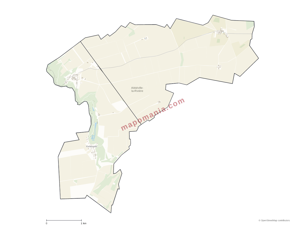Carte de Abbéville-la-Rivière à personnaliser