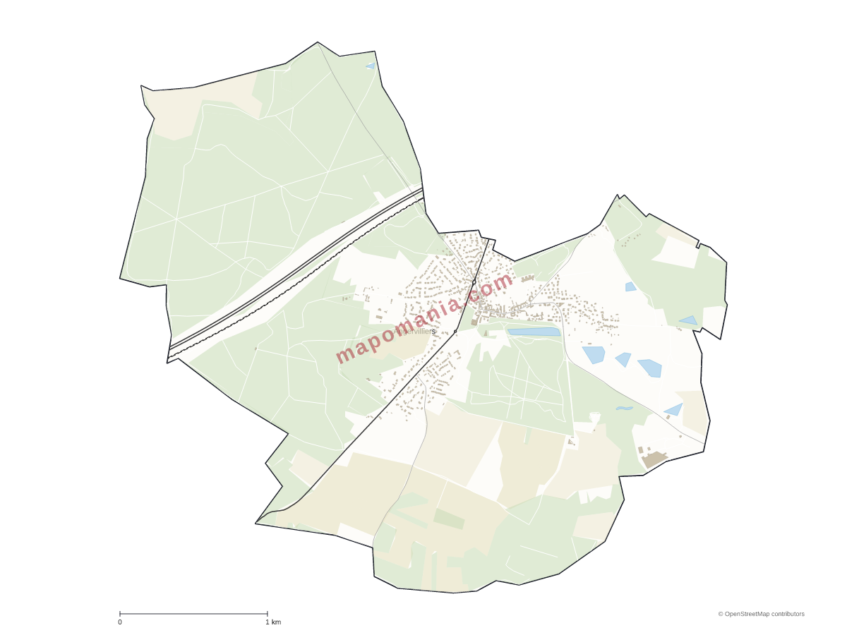 Carte de Angervilliers à personnaliser