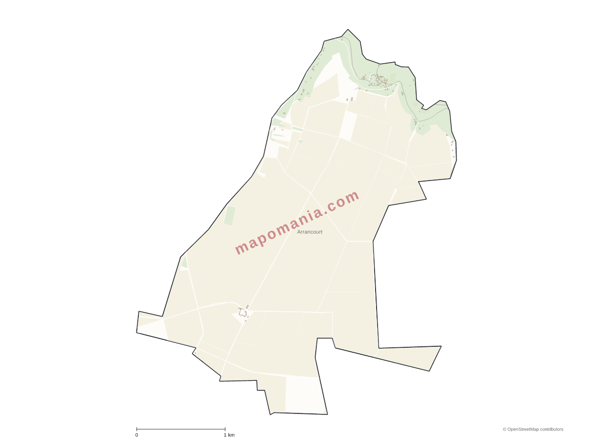 Carte de Arrancourt à personnaliser