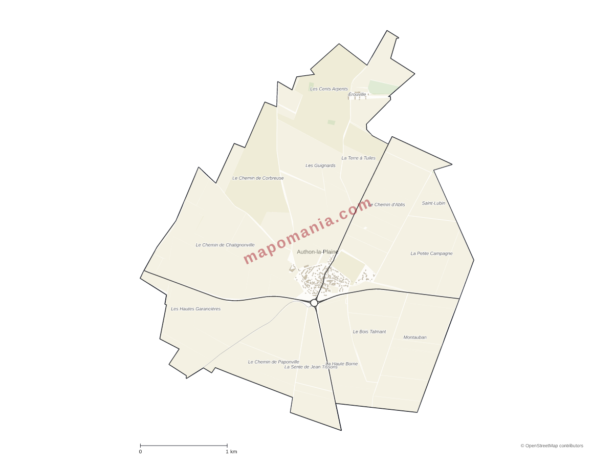Carte de Authon-la-Plaine à personnaliser