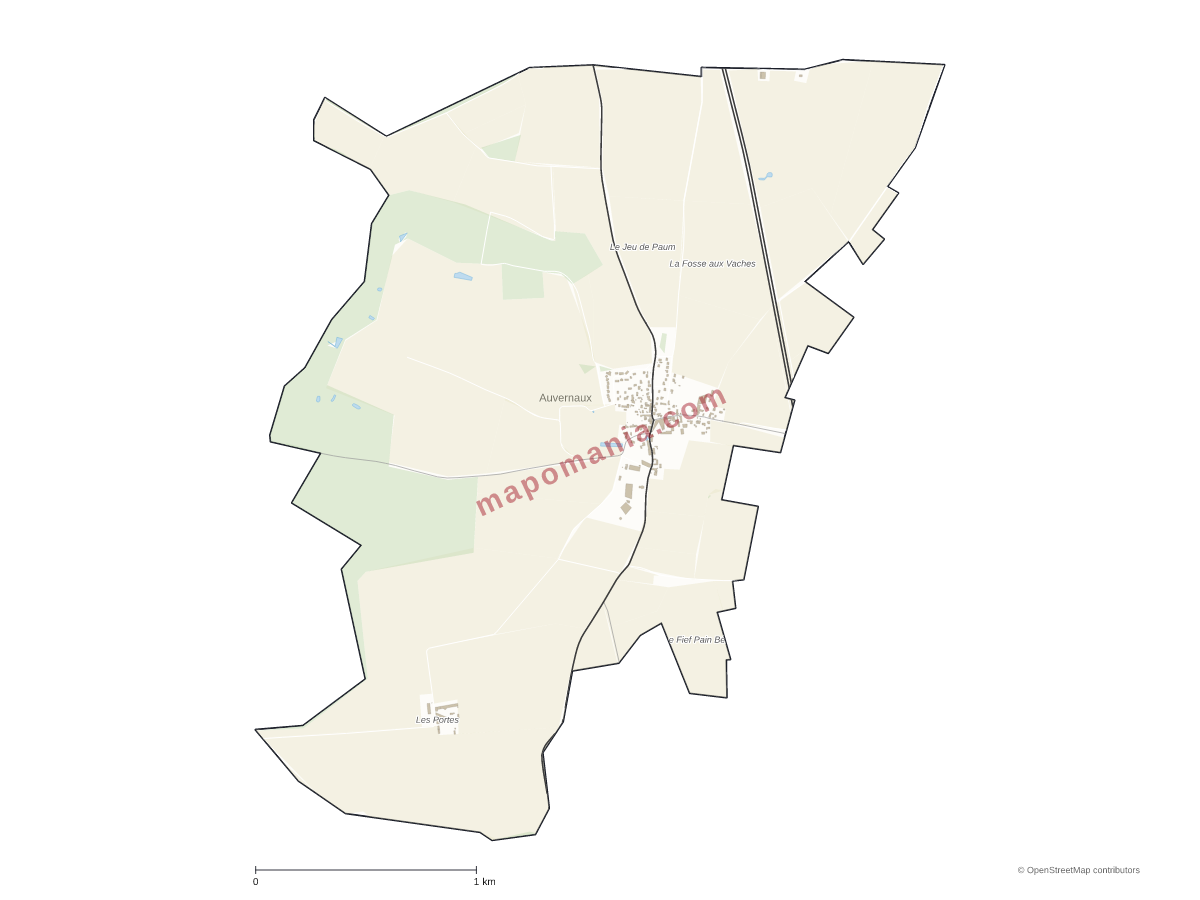 Carte de Auvernaux à personnaliser