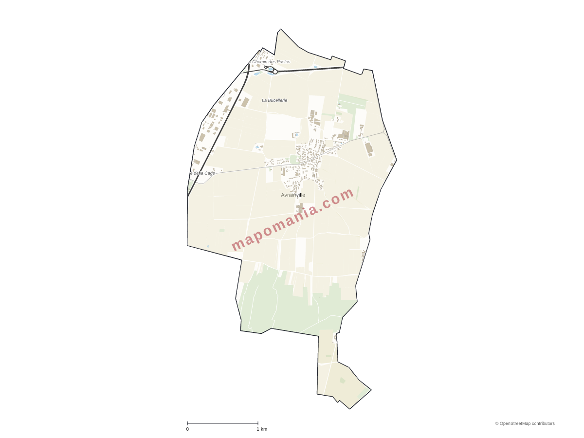 Carte de Avrainville à personnaliser