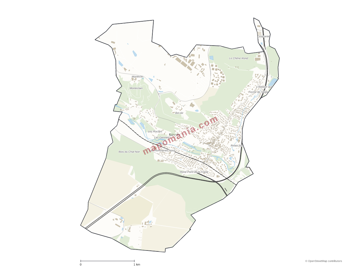 Carte de Bièvres à personnaliser