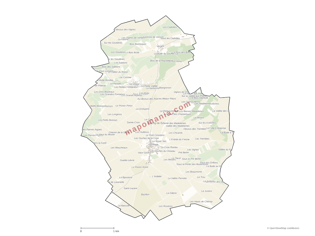 Carte de Boissy-le-Sec à personnaliser