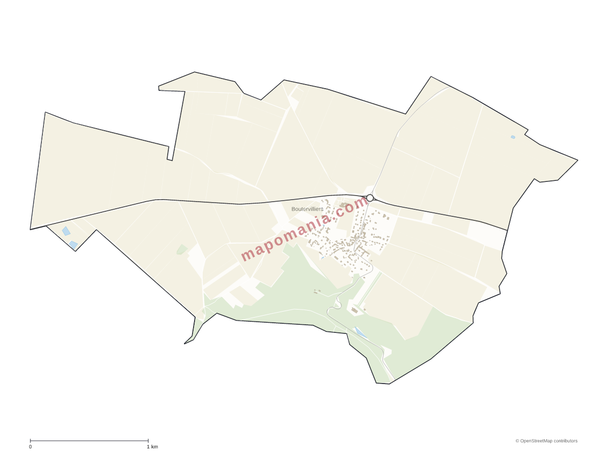 Carte de Boutervilliers à personnaliser