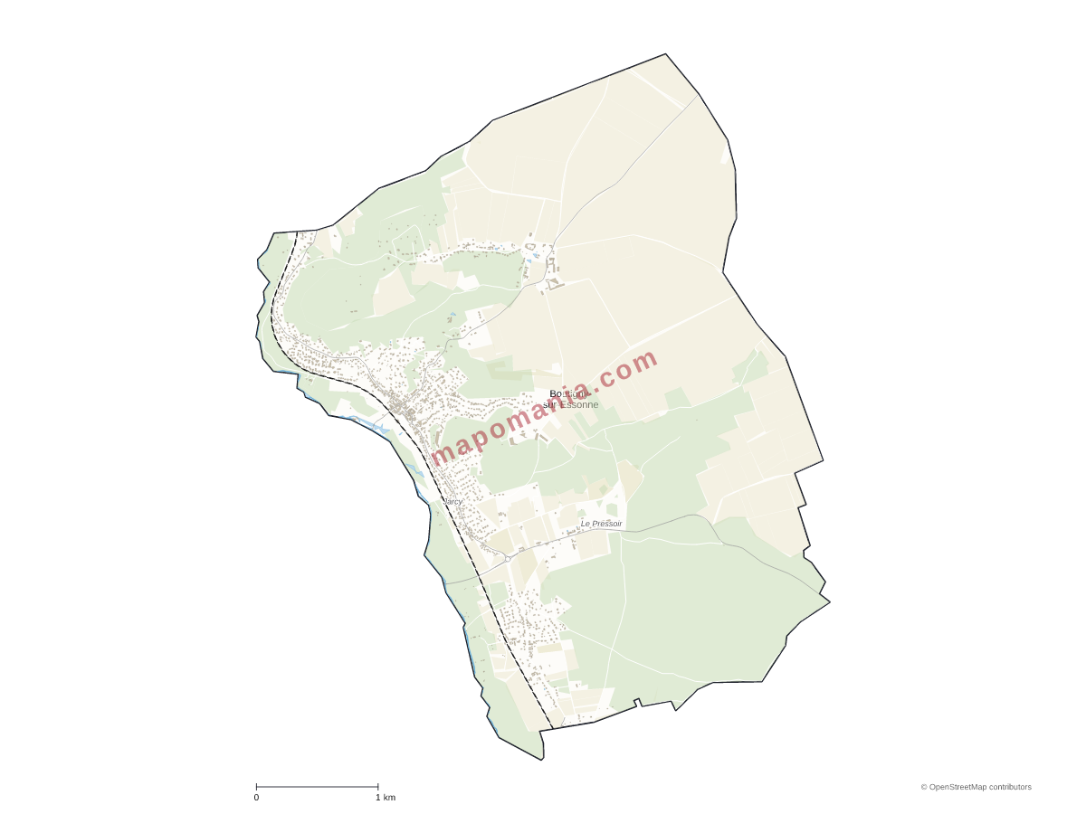 Carte de Boutigny-sur-Essonne à personnaliser