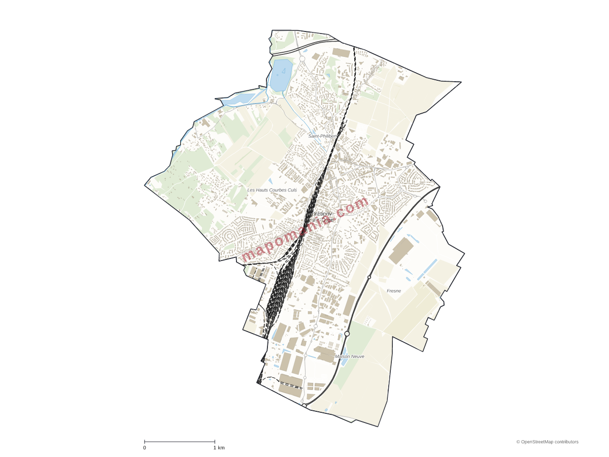Carte de Brétigny-sur-Orge à personnaliser