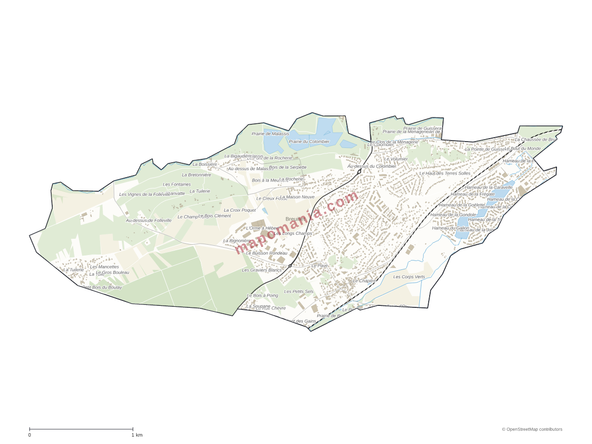 Carte de Breuillet à personnaliser