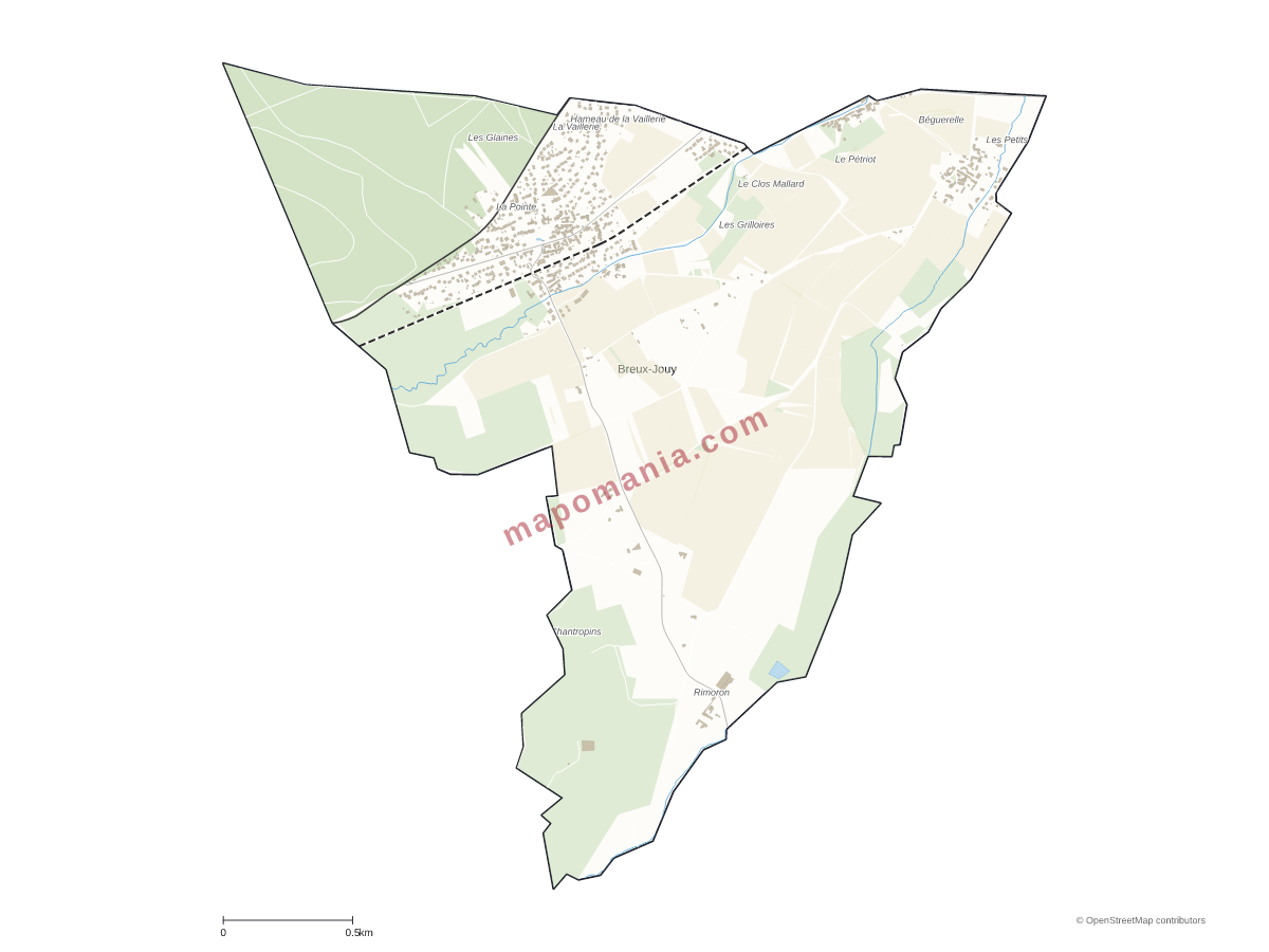 Carte de Breux-Jouy à personnaliser
