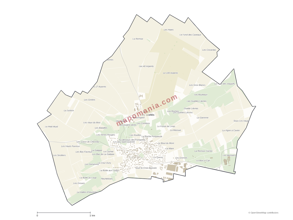 Carte de Brières-les-Scellés à personnaliser