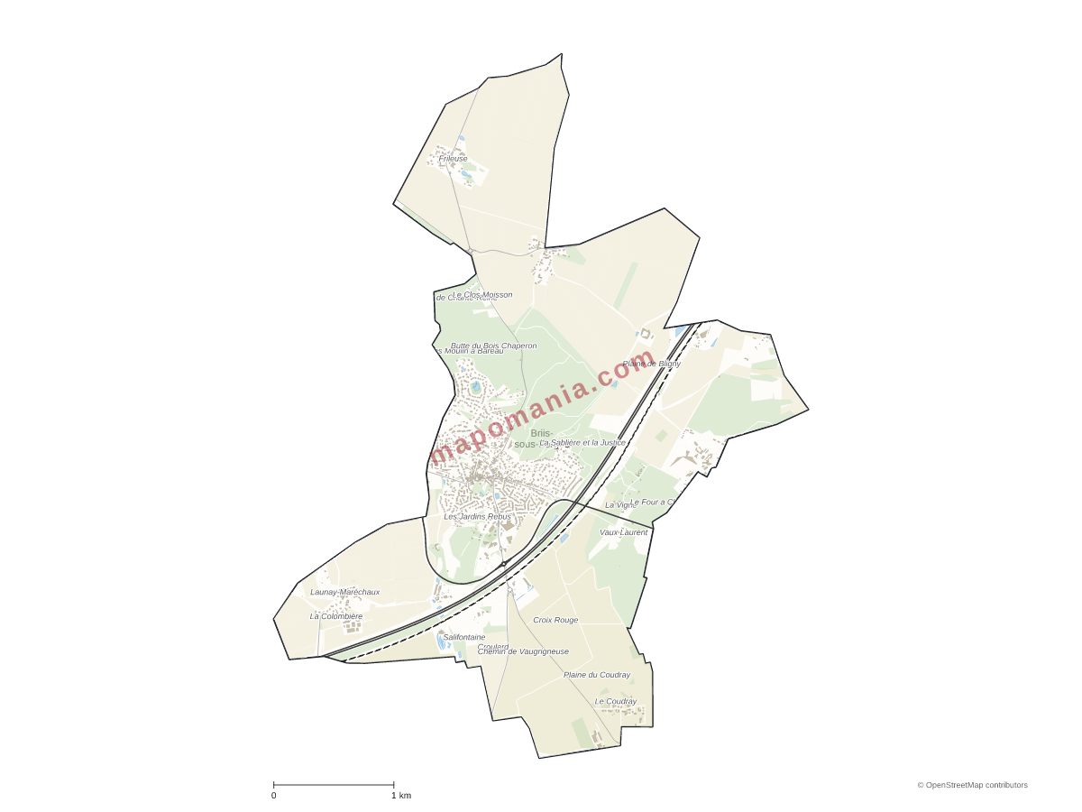 Carte de Briis-sous-Forges à personnaliser