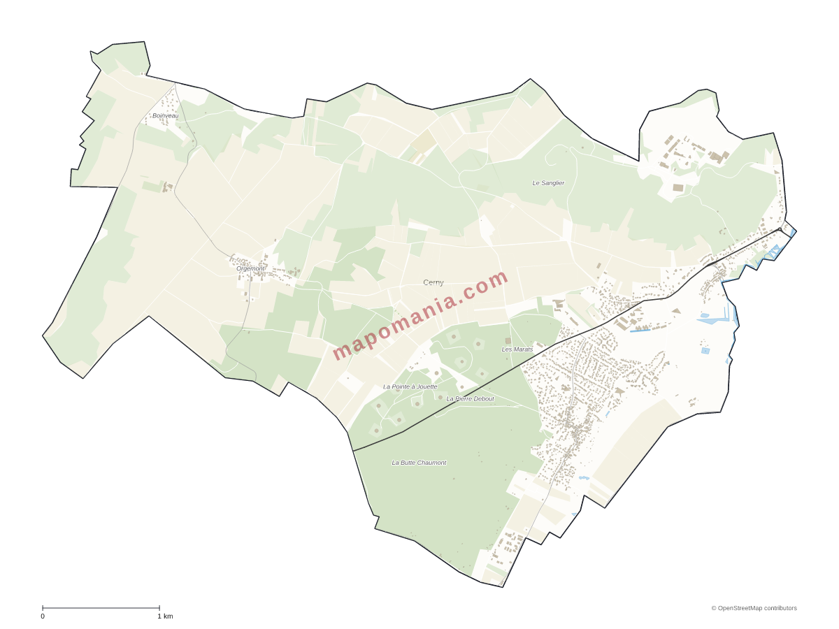 Carte de Cerny à personnaliser