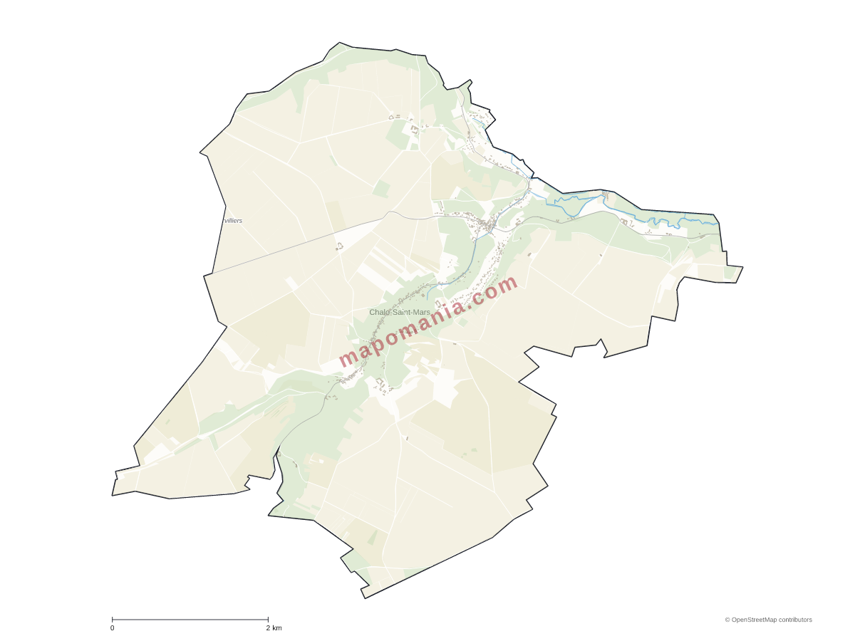 Carte de Chalo-Saint-Mars à personnaliser