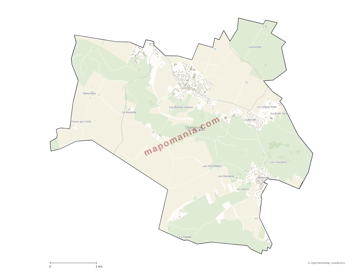 Carte de Champcueil à personnaliser