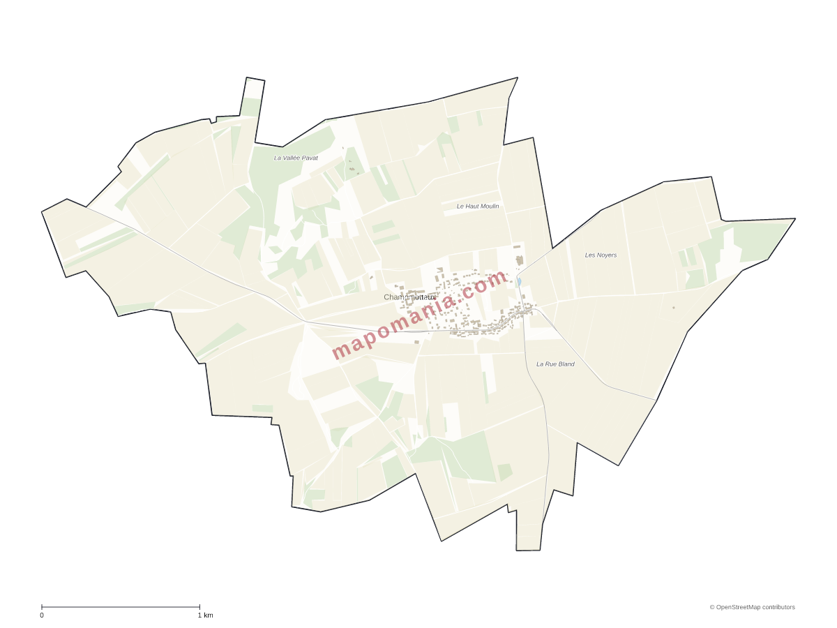 Carte de Champmotteux à personnaliser