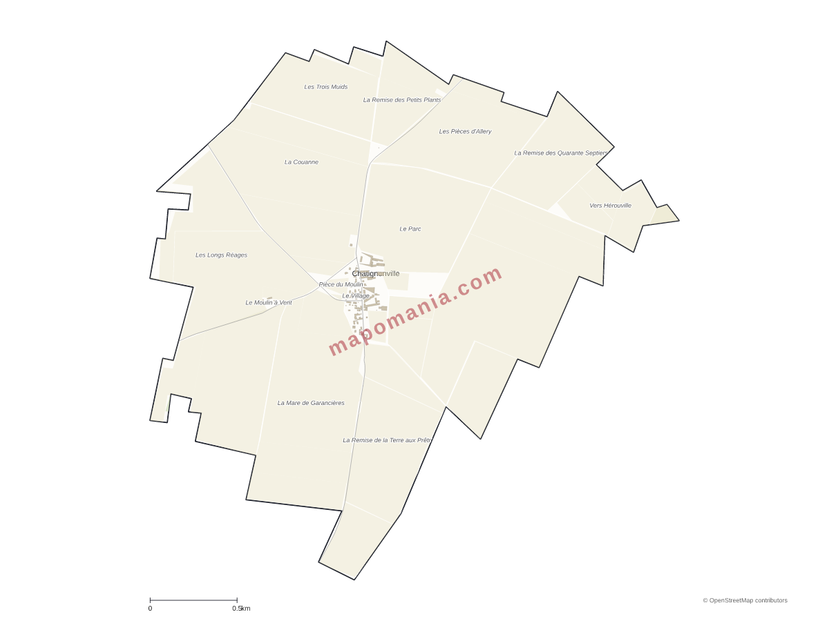 Carte de Chatignonville à personnaliser