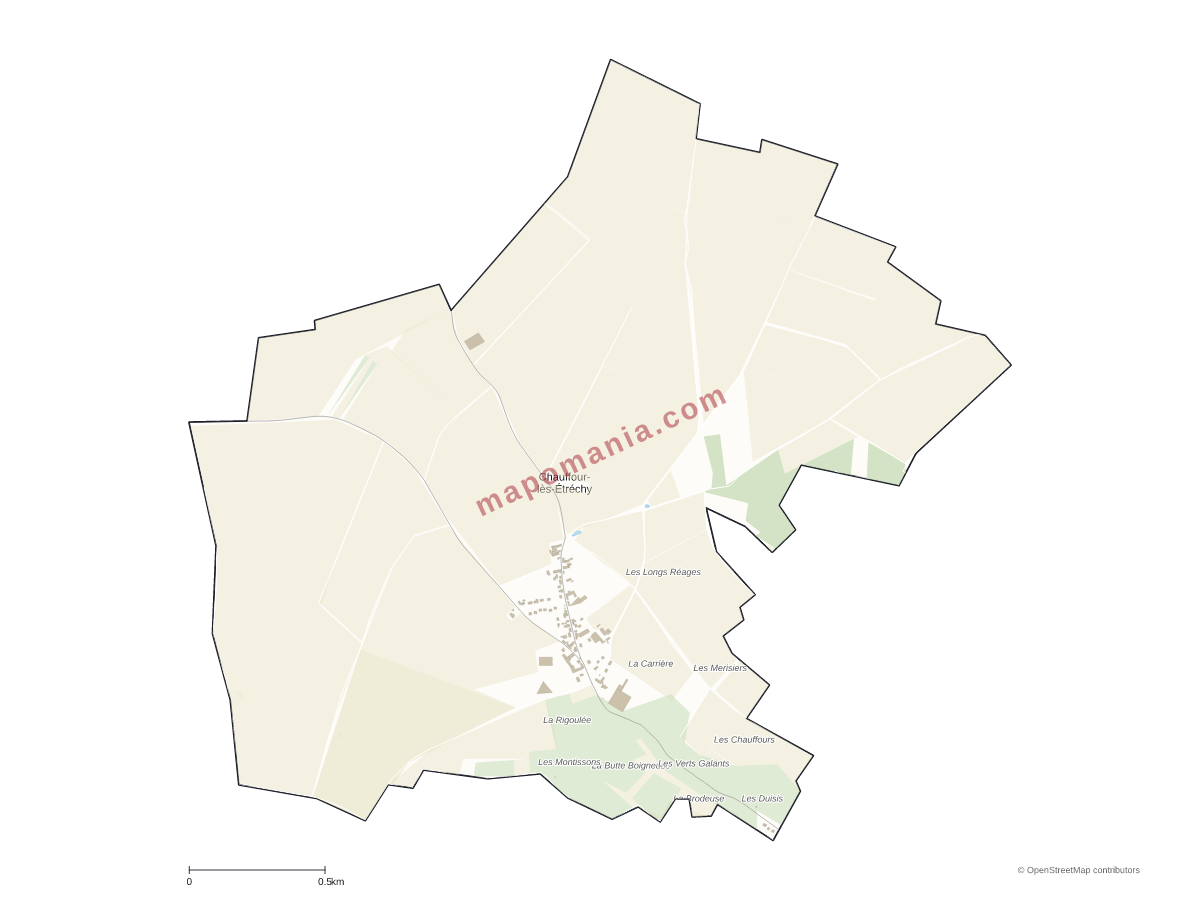 Carte de Chauffour-lès-Étréchy à personnaliser