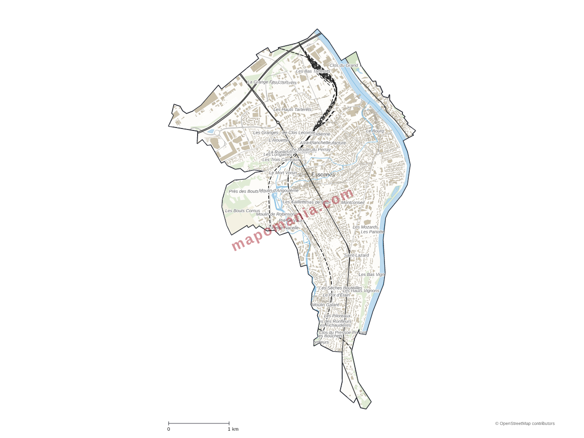 Carte de Corbeil-Essonnes à personnaliser