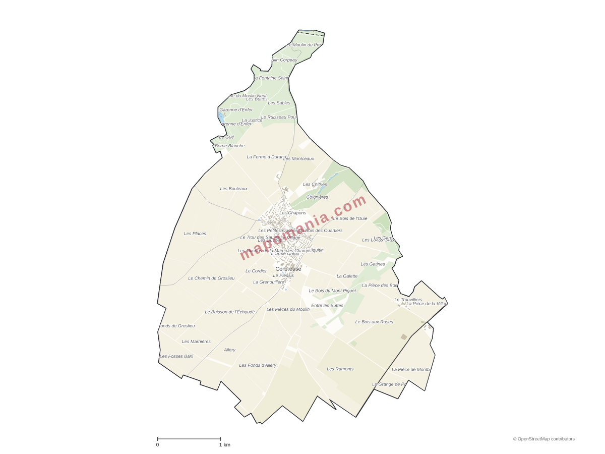 Carte de Corbreuse à personnaliser