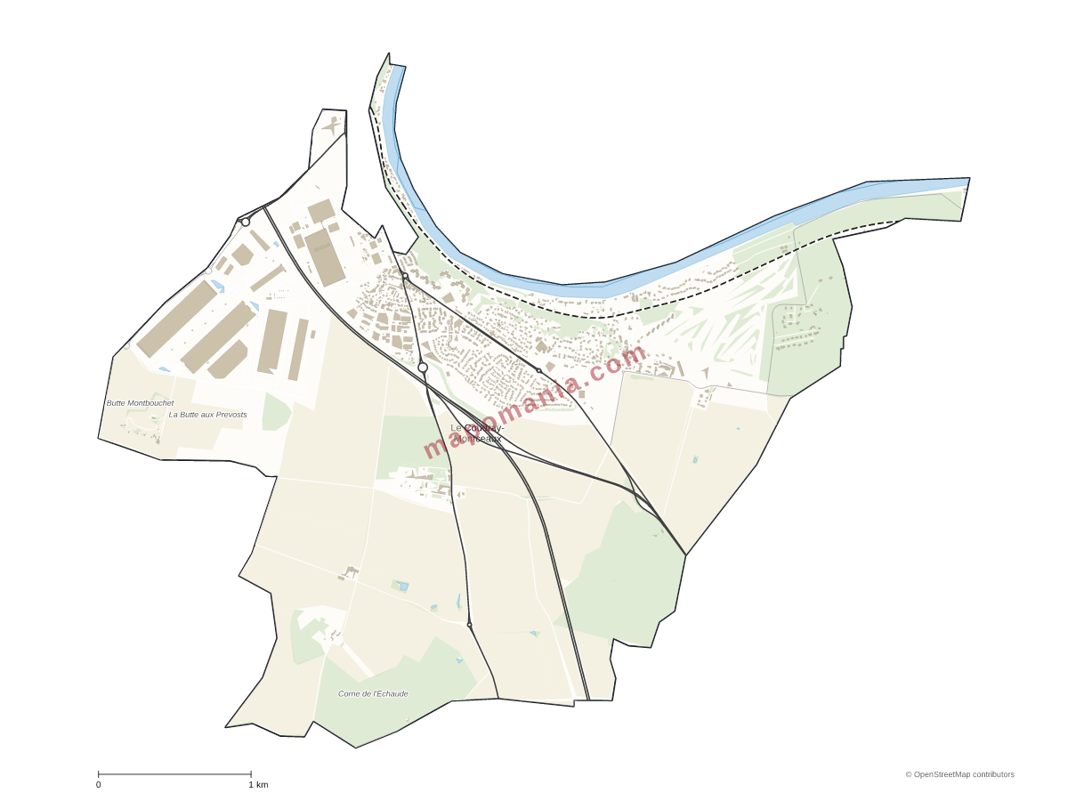 Carte de Le Coudray-Montceaux à personnaliser