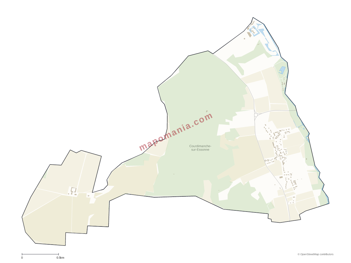 Carte de Courdimanche-sur-Essonne à personnaliser