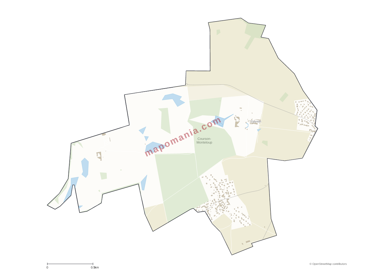 Carte de Courson-Monteloup à personnaliser