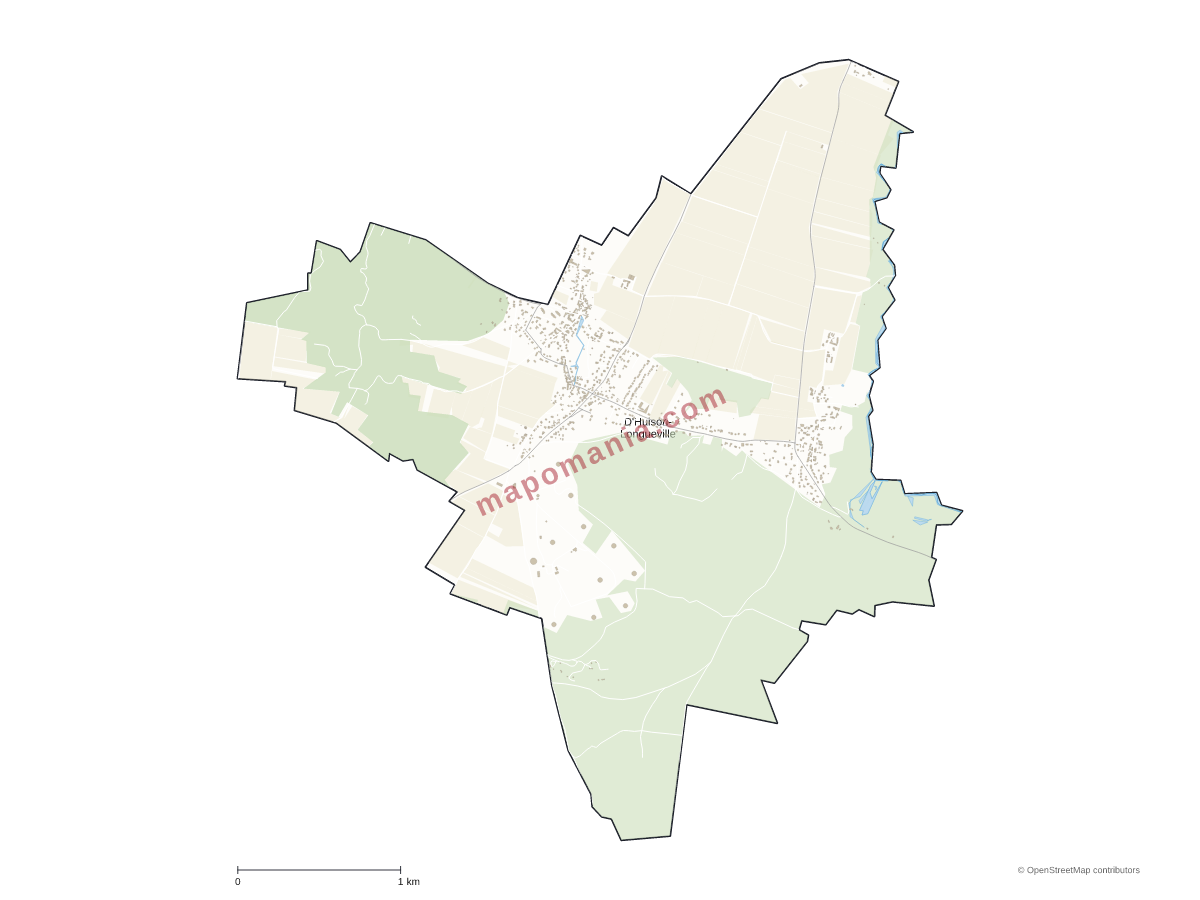 Carte de D'Huison-Longueville à personnaliser