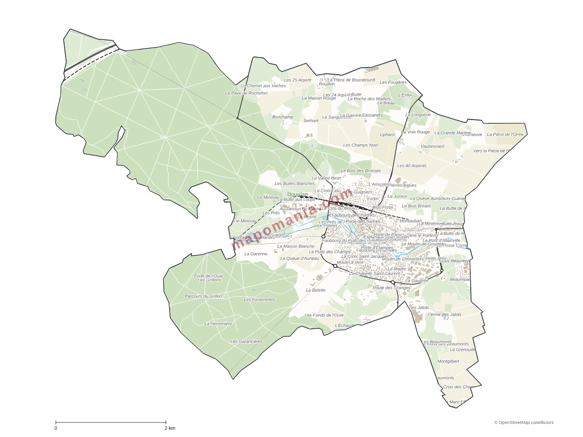 Carte de Dourdan à personnaliser