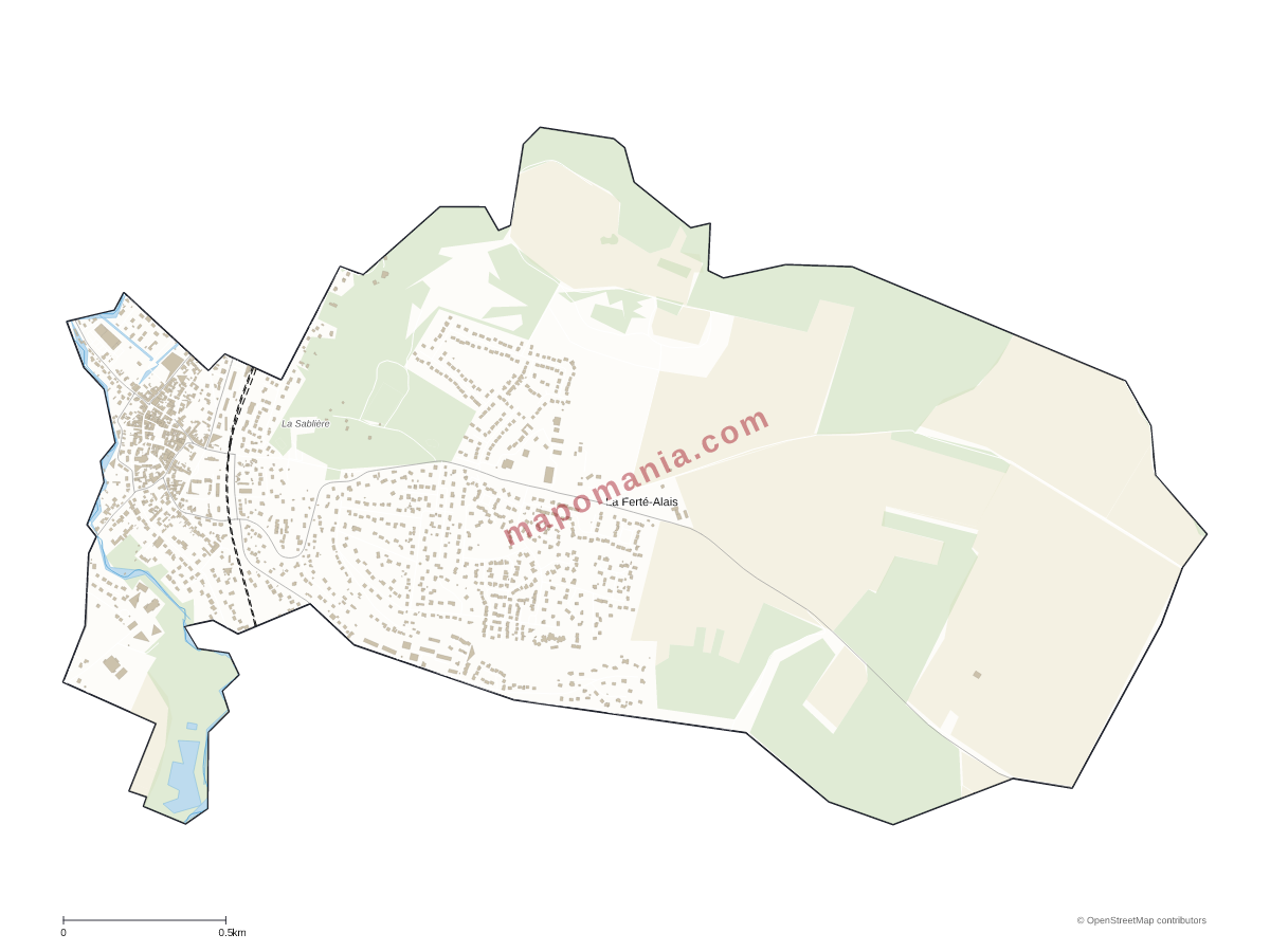 Carte de La Ferté-Alais à personnaliser