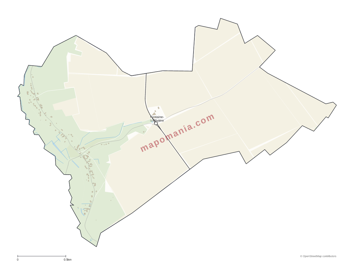 Carte de Fontaine-la-Rivière à personnaliser